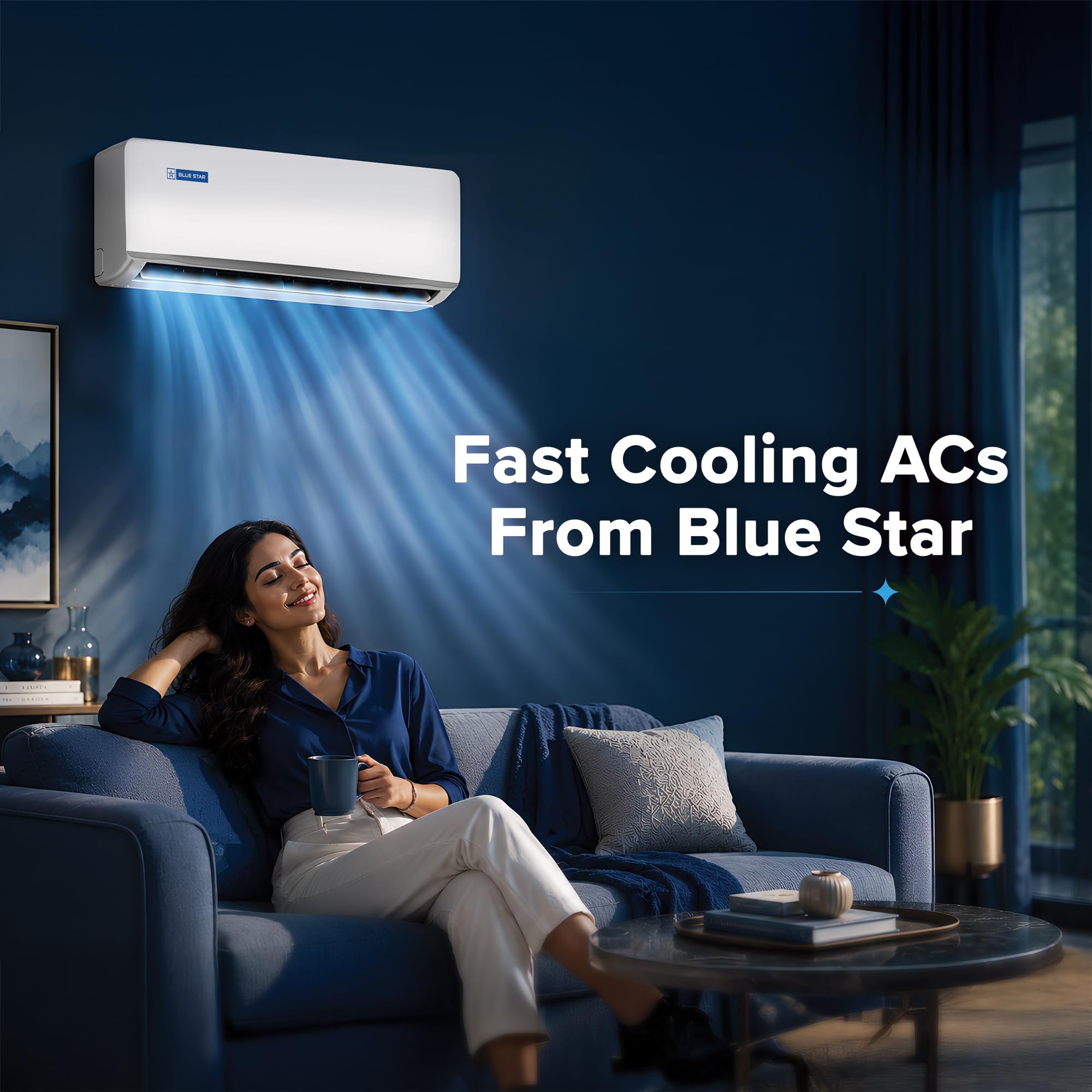 Blue Star 1.5 Ton 3 Star, New Star Rated, Inverter Split AC